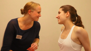 Abby Karpinksi with her patient, Olympic fencer Nicole Ross