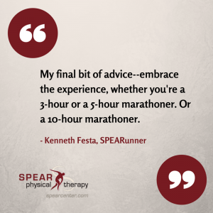 NYC Marathoner runner and SPEAR Physical Therapy NYC patient Kenneth Festa 